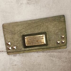 Harley Davidson Womens Burnished Leather Clutch Wallet NWOT
